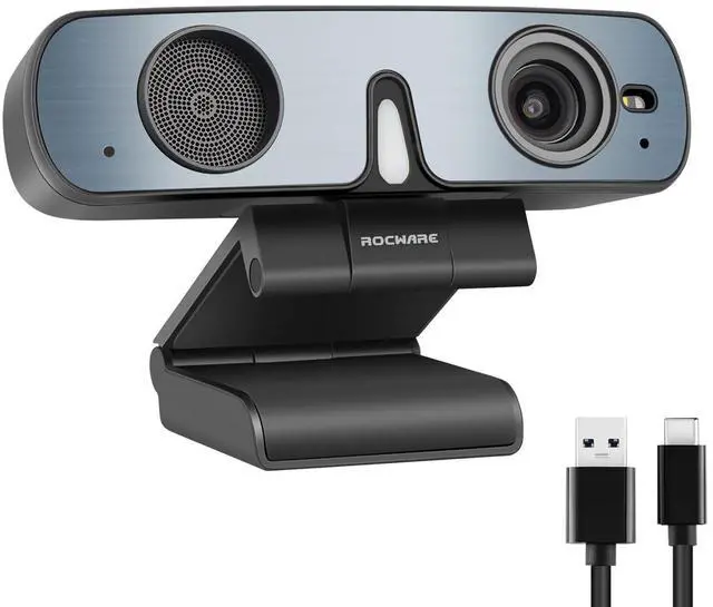Main image of ROCWARE RC28 Webcam with Cardioid & Omnidirectional Microphone | HiFi Mode for Studio-Quality Audio, AI Noise Cancellation & Raw Audio Modes | 1080P 60FPS Web Cam for Streaming/Meetings/Beginners