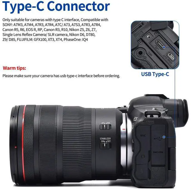 Alt view image 3 of 5 - Jelanry Camera Tether Cable USB C to USB C 90° Right Angle, for Power Delivery, 5Gbps Data Transfer, Charging Between Camera & Computer+ Tethering Cable Lock Clamp for Sony Canon Nikon, 16.4 feet 5m