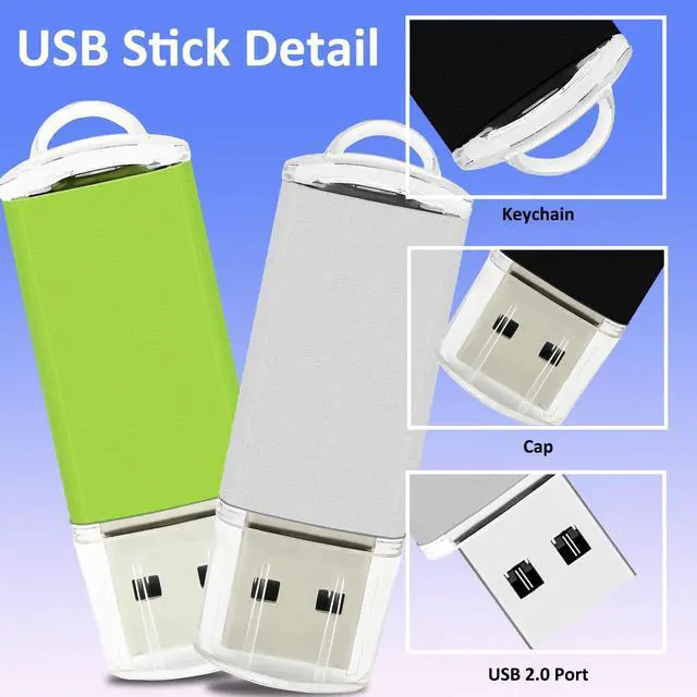 Alt view image 5 of 5 - 8GB FAT32 USB Flash Drive 20 Pack Nicepicten Bulk USB 2.0 Thumb Drives 20Pack Metal Jump Zip Drive Memory Stick Pendrive Memoria USB 8 GB with 20PCS Lanyard Label - Mixcolor 20 X 8GB Flash Drives