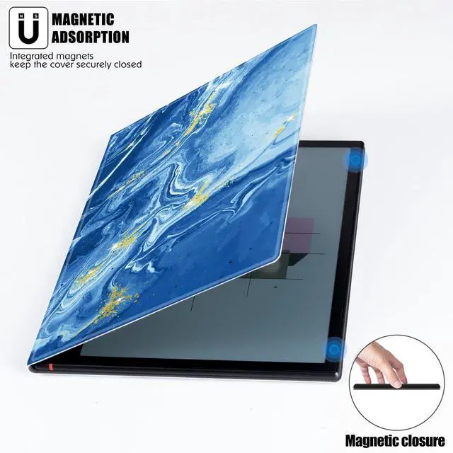 Alt view image 5 of 5 - BOZHUORUI Case for 10.3" Boox Note Air 3 C/Note Air 3 B/W (2023) & Note Air 4 C (2024) | with Sleep/Wake | Magnetic Adsorption | Thin & Light | PU Leather Smart Cover (Blue Ocean)