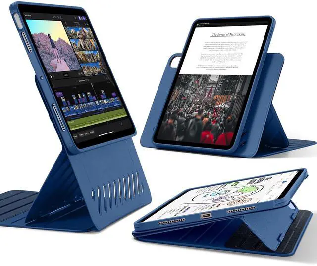 Main image of ESR for iPad Air 13 Inch Case (2025/2024) M3/M2, Removable Magnetic Cover, Adjustable Portrait/Landscape Stand with Raised Screen View, 9 Standing Angles, Shift Series, Blue