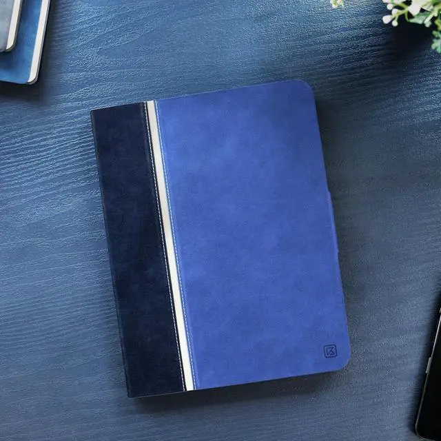 Alt view image 3 of 5 - KingBlanc Case for iPad (A16) 11th Generation 11 Inch 2025, iPad 10th Generation 10.9" 2022 with Pencil Holder, Vegan Leather Protective Stand Cover, Auto Sleep Wake, Multi-Angle Viewing/Typing, Blue