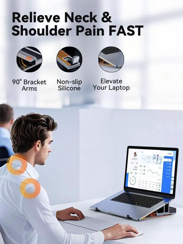 Alt view image 4 of 5 - Laptop Docking Station Stand Dual 4K Monitor: QUUGE USB C Docking Station Dual Monitor for Laptop, 2 HDMI (Single 4K@120Hz), 2 USB3.0 Ports, 100W PD, RJ45 Ethernet, Universal Laptop Stand USB C Dock