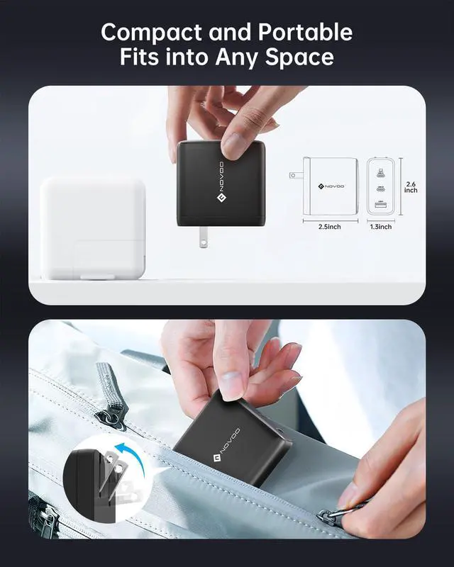 Alt view image 4 of 5 - 100W USB C Charger, 120W MacBook Pro Charger, 3-Port GaN Fast Charger with PD3.0, PPS, USB C Charger for MacBook pro & MacBook Air, ipad Air, iPhone 15, iPad, Laptops and All USB C Device