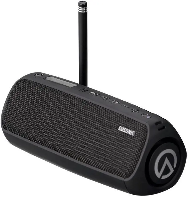 Main image of Saver By Emsonic - Portable Bluetooth Speaker, Waterproof Speaker with Carbon Monoxide Detector & FM Radio - 24-Hour Playtime, 40W Powerfull Sound & Deep Bass - Black