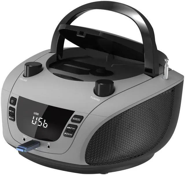 Main image of LONPOO Radios Portable AM FM, Portable CD Player Compatible CD-R/RW/WMA and MP3, CD Radio with Bluetooth 5.3, Boombox CD Player with Speakers, USB Player, AC/Battery Powered CD Players for Home