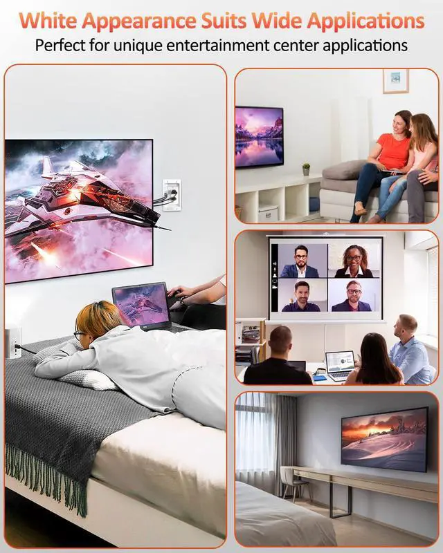 Alt view image 4 of 5 - Elecpow in Wall Cable Management Kit, Hide TV Power Cables & Low Voltage Wires Behind The Wall, Recessed Outlet for Wall Mounting TV