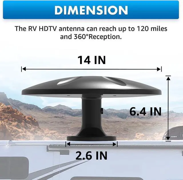 Alt view image 2 of 5 - Outdoor TV Antenna omnidirectional Reception Over 100 Miles Range Enhanced VHF and UHF 4K HDTV Antenna, 16.5 feet RG6 coaxial Cable (Matte Black)