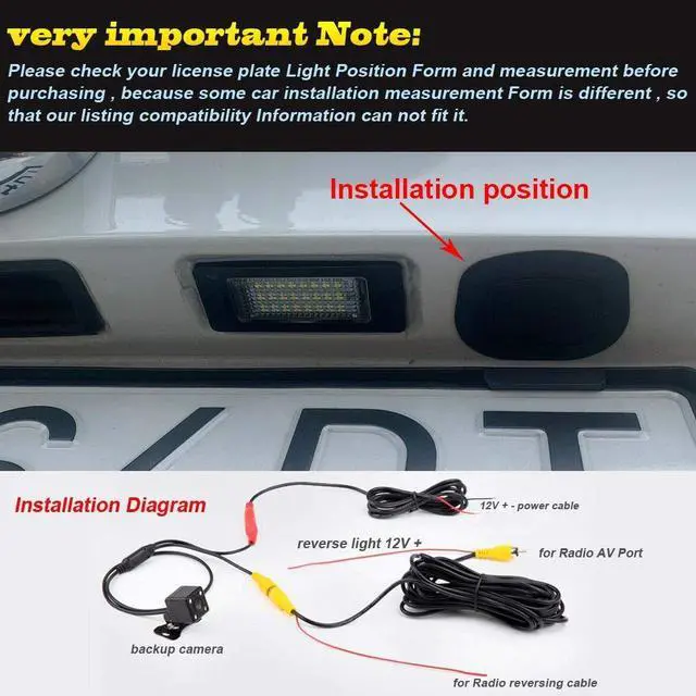 Alt view image 4 of 5 - 1280720 Pixels 1000TV Lines Waterproof Backup Vehicle Camera Color Car Rear View Camera 170 Degree Viewing Angle License Plate Parking Reverse Replacement for BMW X5 E70 X6 E71 Bj 2011 X1 E84 325d