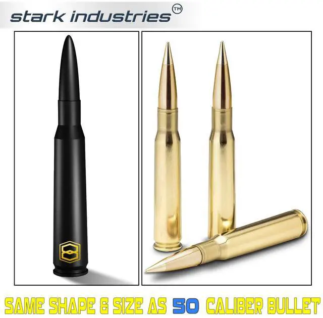 Alt view image 5 of 5 - Black 50 Cal Bullet Style Truck Antenna Replacement fits for 1995-2015 Toyota Tacoma and 2014+ Tundra - Pure Copper