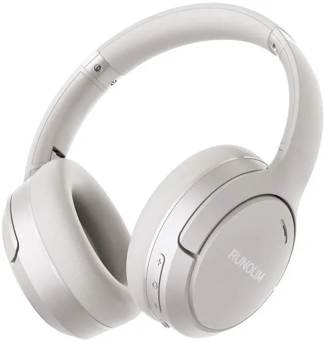 Main image of RUNOLIM Hybrid Active Noise Cancelling Headphones, 70H Playtime, Built-in Microphone, Bluetooth Wireless Over Ear Foldable Headphones with HiFi Audio, Home Travel Office