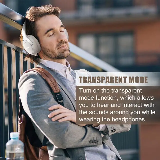 Alt view image 3 of 5 - RUNOLIM Hybrid Active Noise Cancelling Headphones, 70H Playtime, Built-in Microphone, Bluetooth Wireless Over Ear Foldable Headphones with HiFi Audio, Home Travel Office