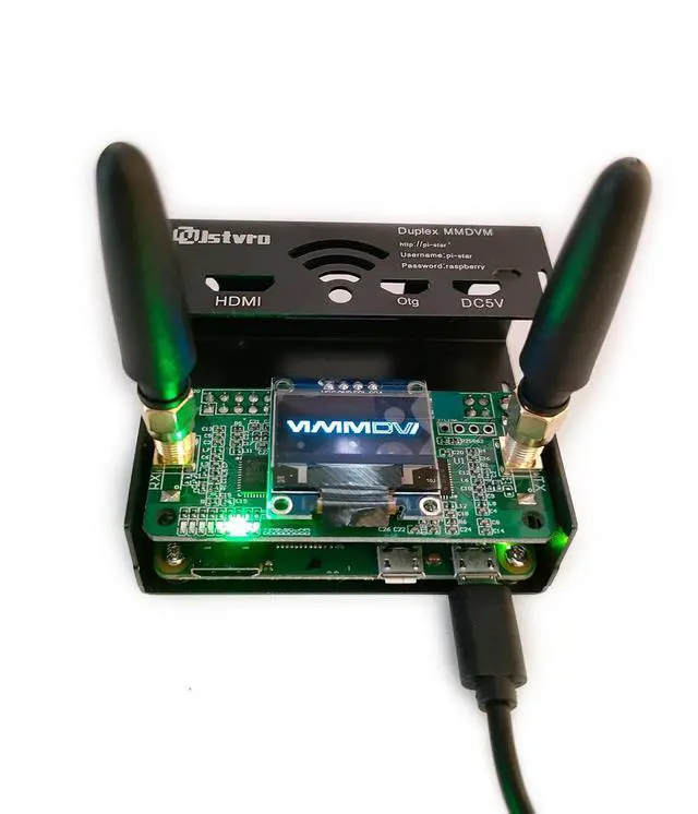 Alt view image 2 of 5 - Upgraded MMDVM Duplex Hotspot Radio WiFi Digital Voice Modem Work UHF VHF Dual Band Support DMR Dstar YSF P25 Fusion Raspberry Pi Zero W Two Colors OLED