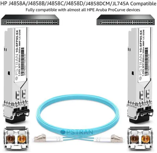 Alt view image 3 of 5 - OPSTRAN 1000BASE-SX SFP Optical Transceiver Module Compatible with HPE Aruba J4858D J4858DCM JL745A Q8N53A ProCurve J4858C J4858B J4858A 850nm 550m DDM Duplex LC MMF 4pcs/Pack