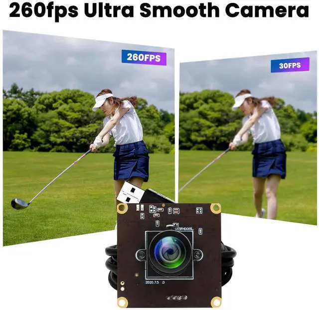 Alt view image 2 of 5 - IFWATER USB 260fps High Speed 110 Wide Angle No Distortion Lens Camera Module 2MP USB UVC Video Lightburn Industrial Camera Plug and Play for Laptop Raspberry Pi Jetson Nano