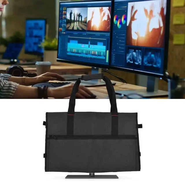 Alt view image 4 of 5 - Computer Monitor Carrying Bag, Portable Protective Carrying Case for for 24in LCD Screens and Monitors