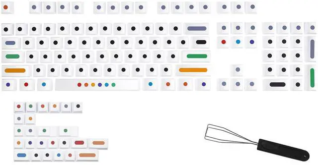 Alt view image 2 of 5 - MOLGRIA Keycaps, GMK Dots White 129 Set for 60/65/80/100 Percent Keyboard, Custom PBT Cherry Profile KeyCaps for Gateron Kailh Cherry MX 104/87/71/61 Switches Keyboard
