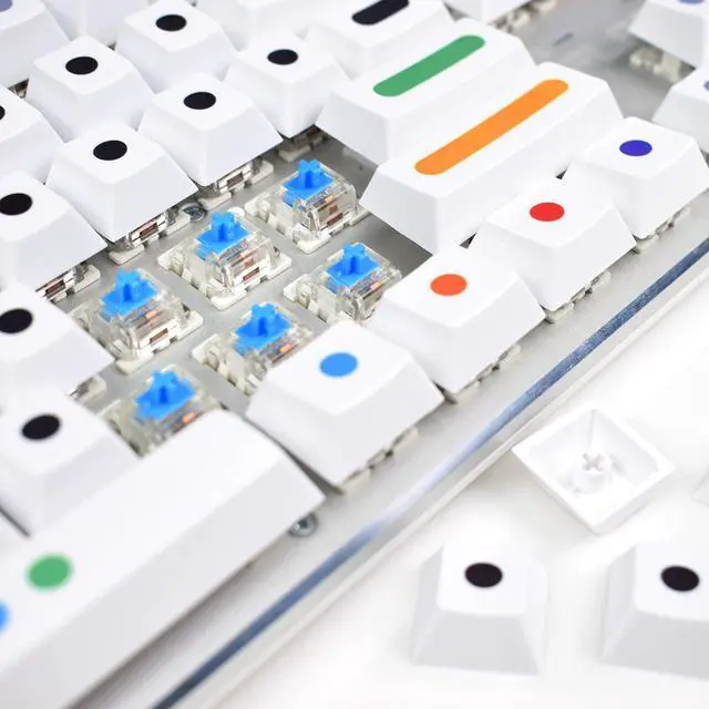 Alt view image 4 of 5 - MOLGRIA Keycaps, GMK Dots White 129 Set for 60/65/80/100 Percent Keyboard, Custom PBT Cherry Profile KeyCaps for Gateron Kailh Cherry MX 104/87/71/61 Switches Keyboard
