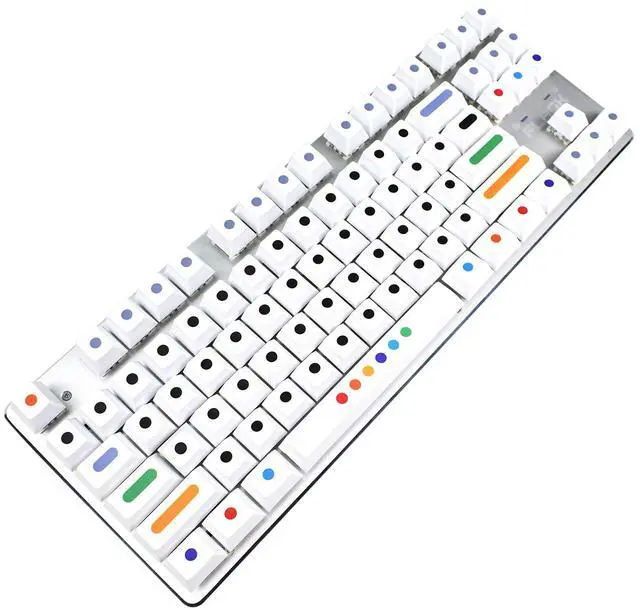 Main image of MOLGRIA Keycaps, GMK Dots White 129 Set for 60/65/80/100 Percent Keyboard, Custom PBT Cherry Profile KeyCaps for Gateron Kailh Cherry MX 104/87/71/61 Switches Keyboard