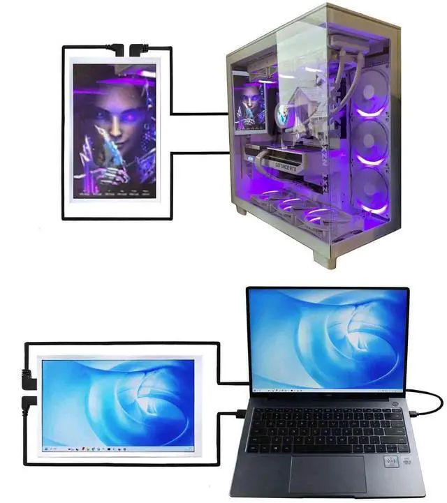 Alt view image 5 of 5 - VSDISPLAY 8 Inch Mini LCD Monitor IPS 1280x800 Small Portable Monitor with Interface,for DIY Secondary Display/PC Case Internal Screen