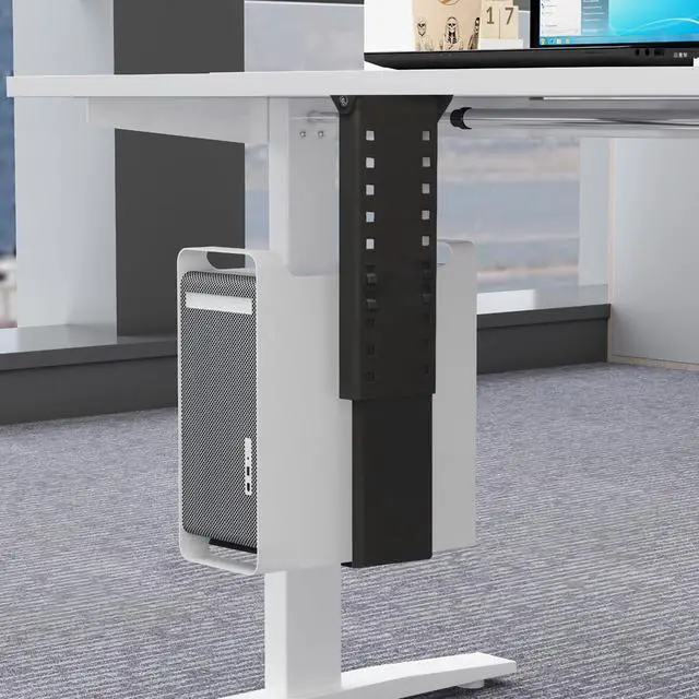 Alt view image 2 of 5 - TooCust Heavy Duty Computer Wall Mount, also great for PC Mount Under Desk - Height Adjustable from 12" to 20", Width Adjustable from 5.7" to 8" - Computer Mount PC Holder Under Desk or On Wall