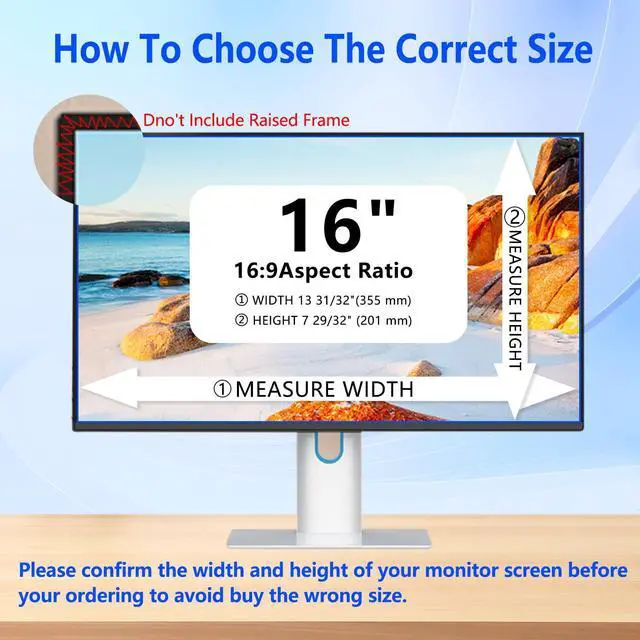 Alt view image 5 of 5 - 16 Inch Privacy Screen for Computer Monitor Eye Protection Anti Glare Blue Light Monitor Privacy Shield Screen 16 Inch 16:9 Aspect Ratio