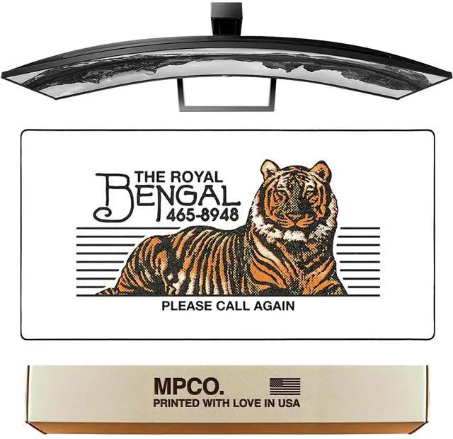 Main image of MPCO. OZGMX Large Gaming Desk Pad - 36" x 17" Duraglyde Fabric Royal Bengal Original Desk Mats - Non-Slip, Washable, Smooth Glide for Precision Gaming & Work
