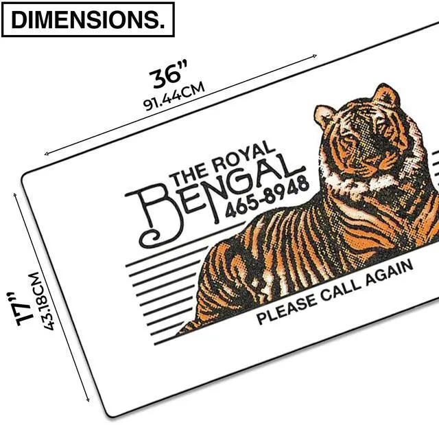 Alt view image 2 of 5 - MPCO. OZGMX Large Gaming Desk Pad - 36" x 17" Duraglyde Fabric Royal Bengal Original Desk Mats - Non-Slip, Washable, Smooth Glide for Precision Gaming & Work