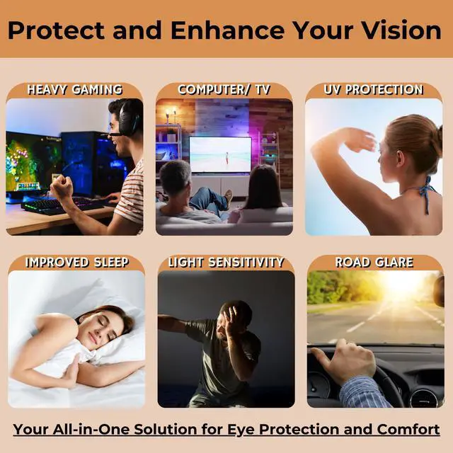 Alt view image 3 of 5 - Sincere Gear Amber Blue Light Blocking Glasses for Computer, TV, Gaming Improve Sleep for Women + Men