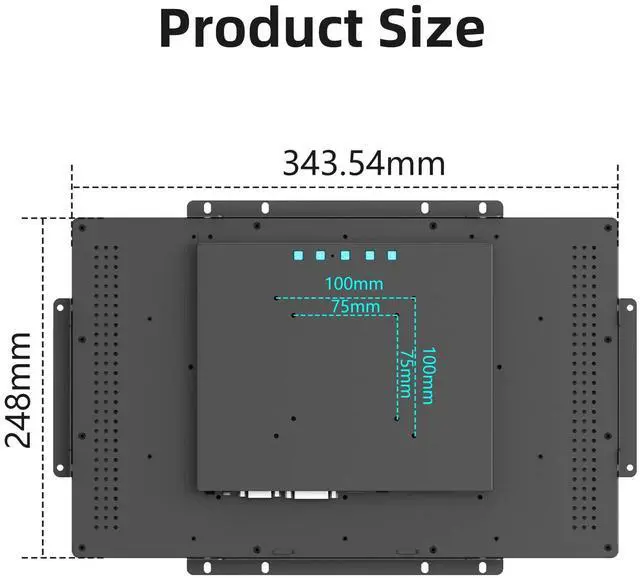 Alt view image 2 of 5 - Senisway 15.6 Inch Open Frame Touchmonitor Surface is IP65 Waterproof 1920 x 1080 @ 60Hz TFT LCD IK08 Industrial Open Frame Monitor 10 Finger Capacitive Touch