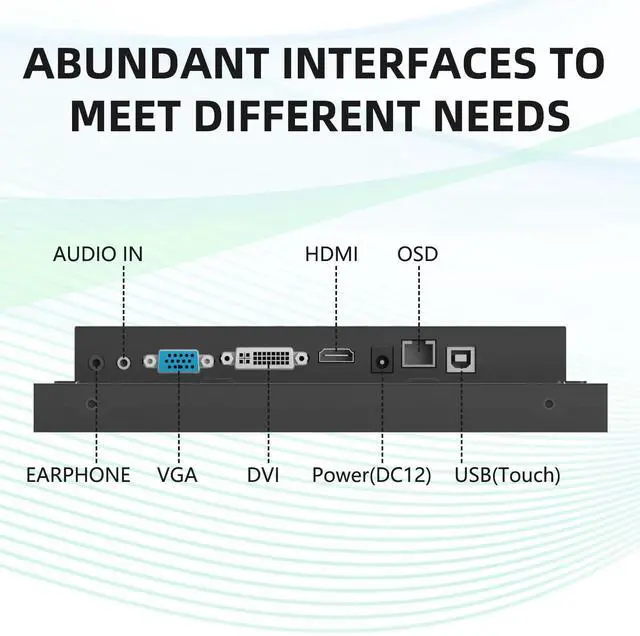 Alt view image 3 of 5 - Senisway 15.6 Inch Open Frame Touchmonitor Surface is IP65 Waterproof 1920 x 1080 @ 60Hz TFT LCD IK08 Industrial Open Frame Monitor 10 Finger Capacitive Touch