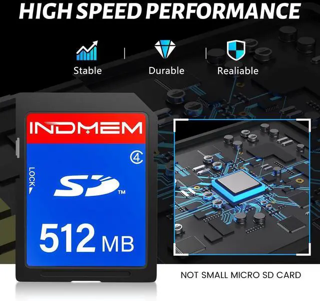 Alt view image 2 of 5 - INDMEM SD Card 512MB, 10 Packs Class 4 512MB Flash Memory Card MLC Standard Secure Digital Cards Camera Cards