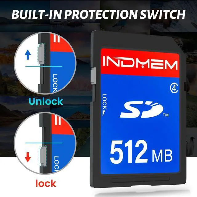 Alt view image 4 of 5 - INDMEM SD Card 512MB, 10 Packs Class 4 512MB Flash Memory Card MLC Standard Secure Digital Cards Camera Cards
