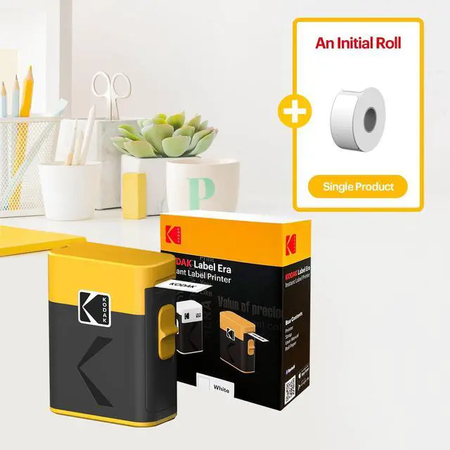 Alt view image 2 of 5 - KODAK Label ERA Label Maker Machine, Yellow (Label Printer with 1 Roll Sticker Label)