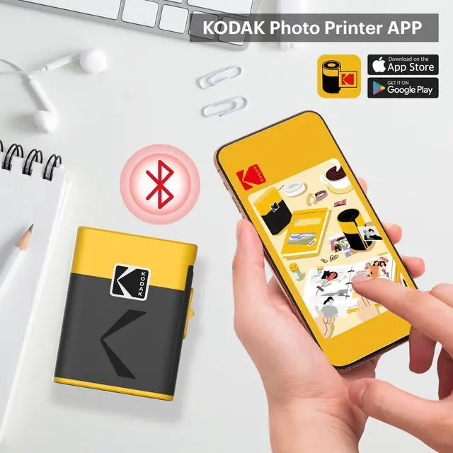 Alt view image 5 of 5 - KODAK Label ERA Label Maker Machine, Yellow (Label Printer with 1 Roll Sticker Label)