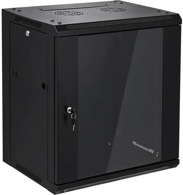 Main image of 12U Wall Mount Server Cabinet Network Rack Enclosure Locking Glass Door by NETECABLE