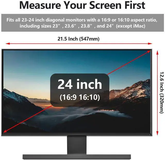 Alt view image 2 of 5 - Anti Blue Light Screen Protector for 23, 23.6, 23.8 and 24 Inches Computer Monitor Hanging Type Blue Light Blocking Filter Anti Scratch Eye Protection Shield for Desktop Computer(BL HT 24 Inches)