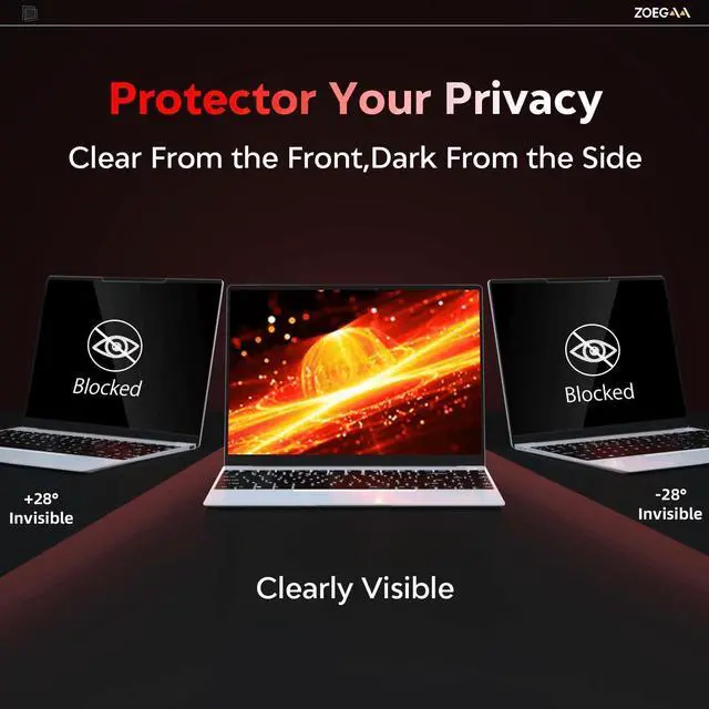 Alt view image 5 of 5 - ZOEGAA Privacy Screen 13.3 inch,Magnetic Laptop Privacy Screen 13.3 for 16:10, factory has been focusing on the research and production and owns many international patents such as filtration membranes