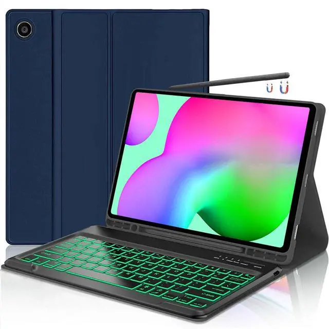 Main image of HAASHADA Keyboard Case for Samsung Galaxy Tab S6 Lite 10.4" 2024 2022/2020(SM-P610/P613/P615/P619), Backlit Keyboard Case Detachable Slim Stand Cover S Pen Holder (Blue)