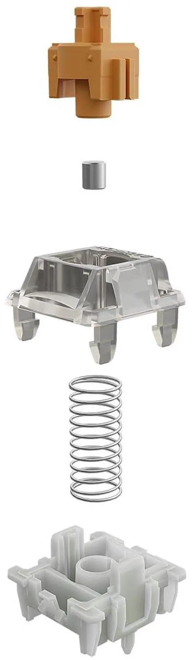 Alt view image 4 of 5 - GATERON KS-20 Dual-Rail Magnetic Orange Keyboard Switches, Linear Factory Pre-lubed Freely Setting Pre-Travel Key Switches for Mechanical Keyboard(70PCS)