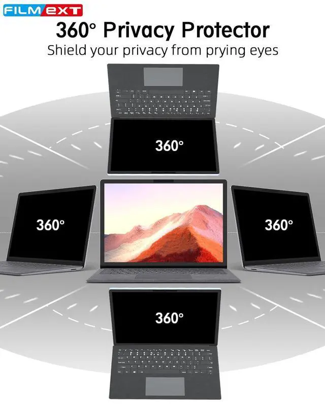 Alt view image 2 of 5 - FILMEXT 360°Privacy Screen Protector for Microsoft Surface Pro 7/6/5/4-12.3inch,4 Way Removable Surface Privacy Screen Anti-Spy Anti-Glare Blue Light Filter-for Surface 7+/7/6/5/4