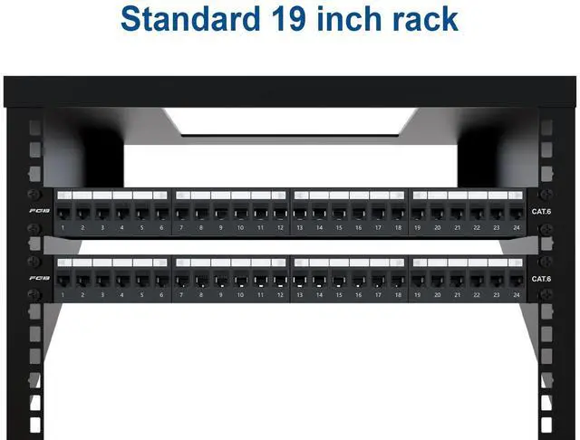 Alt view image 5 of 5 - FGB 10Gbps Patch Panel 24 Port, Cat6 Keystone Patch Panel, 19" Rackmount or Wall Mount, 1U with Back Bar, Network Patch Panel for Gigabit Ethernet