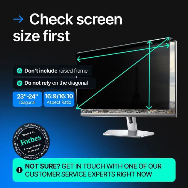 Alt view image 4 of 5 - Universal 23"-24" - 23", 23.6", 23.8", 24" - 16:9/16:10 Aspect Ratio - 2 Pack - Computer Privacy Screen Filter for Widescreen Computer Monitors - 21.2"x13.4" = 541x342mm - Monitor Frame Hanging Type