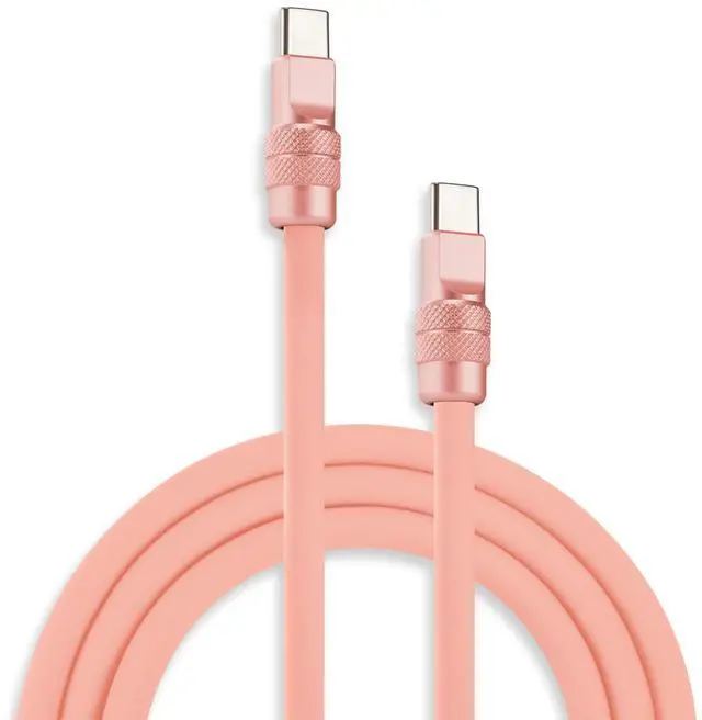 Main image of chubbycable Chubby 2.0 Fast Charging Cable Durable Soft Silicone USB C Cable 240W Extra Thick Phone Charger Cord Data Transfer Cord, Pink+Pink, Type-C to Type-C, 13.1 FT