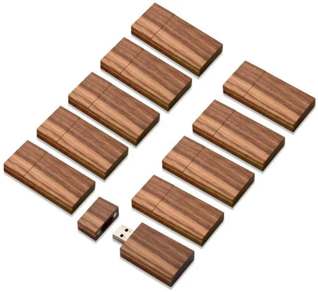 Main image of 10 Pack 16GB Wood USB 2.0 Flash Drive TATMOHIK Walnut Wood Memory Stick 16 GB, Thumb Drive, USB Drive, Zip Drive