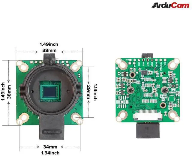 Alt view image 4 of 5 - Arducam for Raspberry Pi HQ Camera Module,12.3MP IMX477 Raspberry Pi Camera for Raspberry Pi5/4B/3B+/Zero 2W, Comes with C-CS Adapter and Tripod Mount