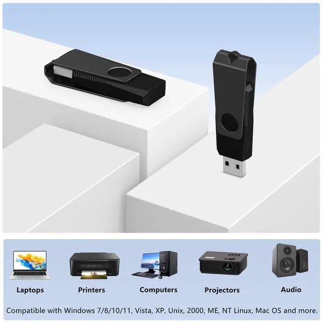 Alt view image 4 of 5 - 4GB USB Flash Drive 20 Pack, AGECASH A Memoria USB 2.0 Thumb Drive Swivel Metal Bulk Flash Drive USB Drive Multi Pack Pendrive Jump Drive Memory Stick with Keychain (Black, 20PCS 4GB)