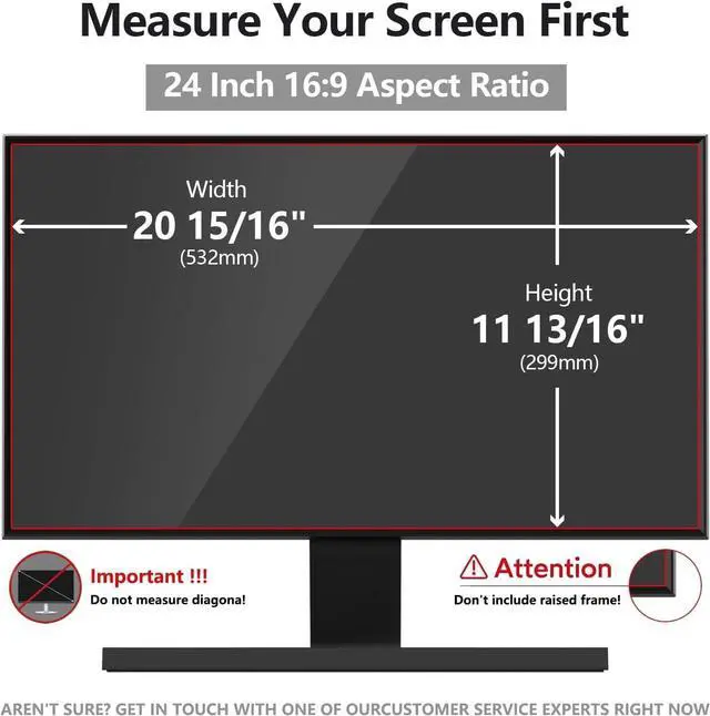 Alt view image 2 of 5 - 24 Inch Computer Privacy Screen Shield for 16:9 Widescreen Desktop Monitor - Anti-Glare Blue Light Privacy Filter and Anti Spy Screen Protector Film