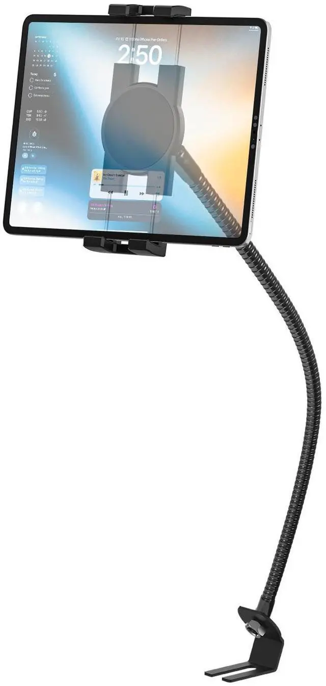 Main image of Phichy Car/Truck Seat Rail Tablet Mount Holder for 4.7-13" Phone & iPad - Adjustable Gooseneck Tablet Holder for Car or Vehicle Floor, Compatible with iPad Pro/Air/Mini, Galaxy Tab, iPhone, Tablets