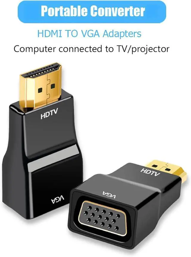Alt view image 2 of 5 - URELEGAN HDMI to VGA 5-Pack, HDMI to SVGA Adapter Converter (VGA 15 PIN) 1080P@60Hz Male to Female Cord for Computer, Desktop, Laptop, PC, Monitor, Projector, HDTV and More